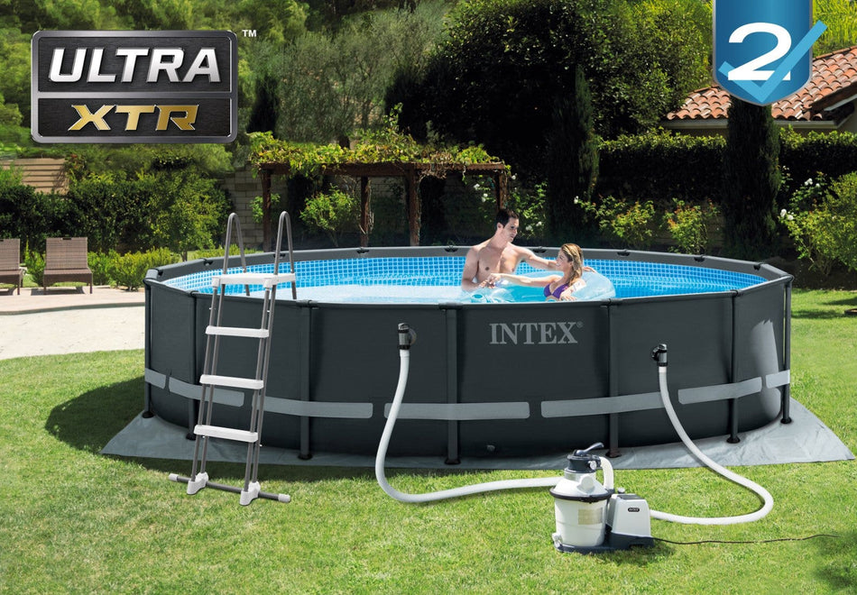 Intex 16ft x 48" Ultra XTR Frame Round Above Ground Swimming Pool with Sand Filter Pump and Accessories