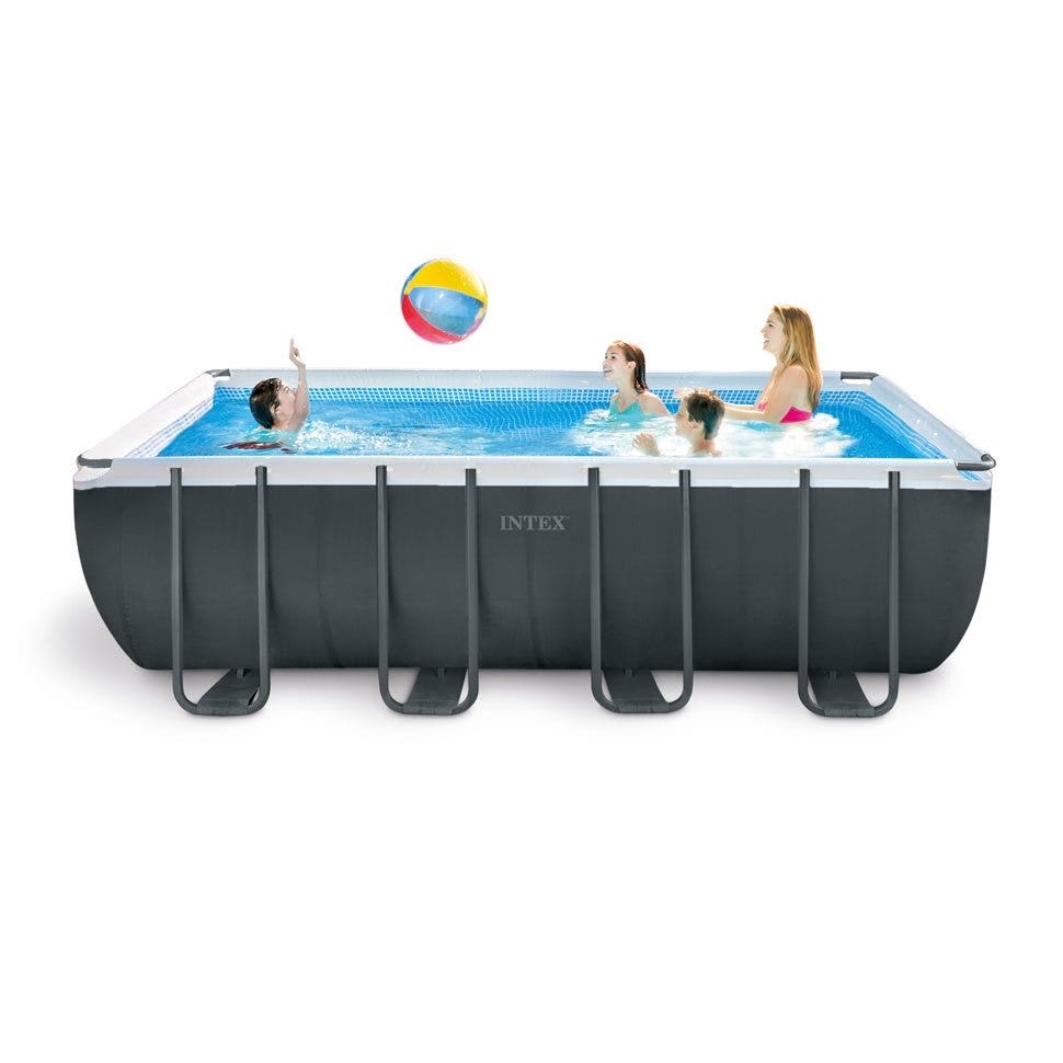 Intex 18ft x 9ft x 52" Ultra XTR Frame Rectangular Above Ground Swimming Pool with Sand Filter Pump and Accessories (26356) - NEW for 2019