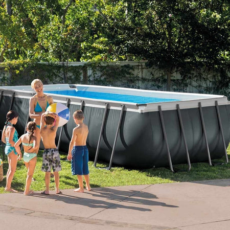 Intex 18ft x 9ft x 52" Ultra XTR Frame Rectangular Above Ground Swimming Pool with Sand Filter Pump and Accessories (26356) - NEW for 2019