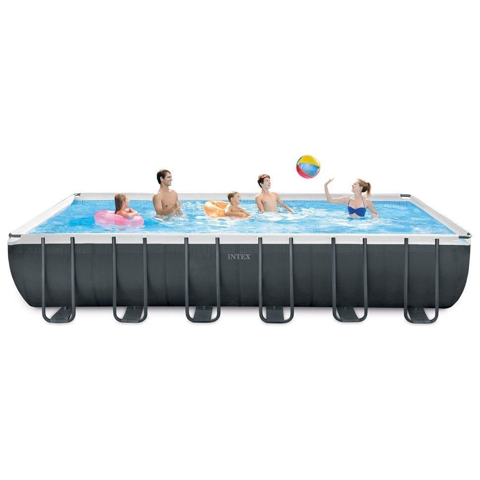 Intex 24ft x 12ft x 52" Ultra XTR Frame Rectangular Above Ground Swimming Pool with Sand & Saltwater System and Accessories (26368) - NEW for 2019