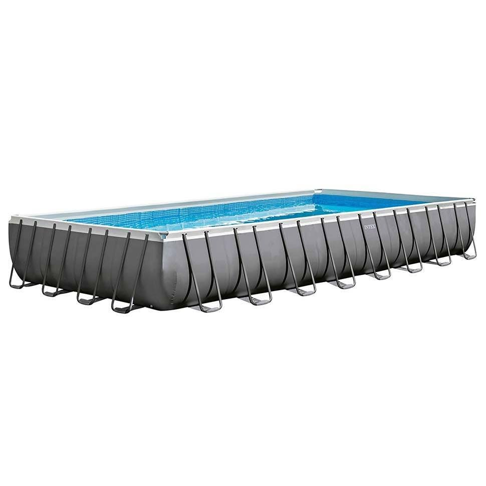 Intex 32ft x 16ft x 52" Ultra XTR Frame Rectangular Above Ground Swimming Pool with Sand Filter Pump and Accessories (26374) - NEW for 2019