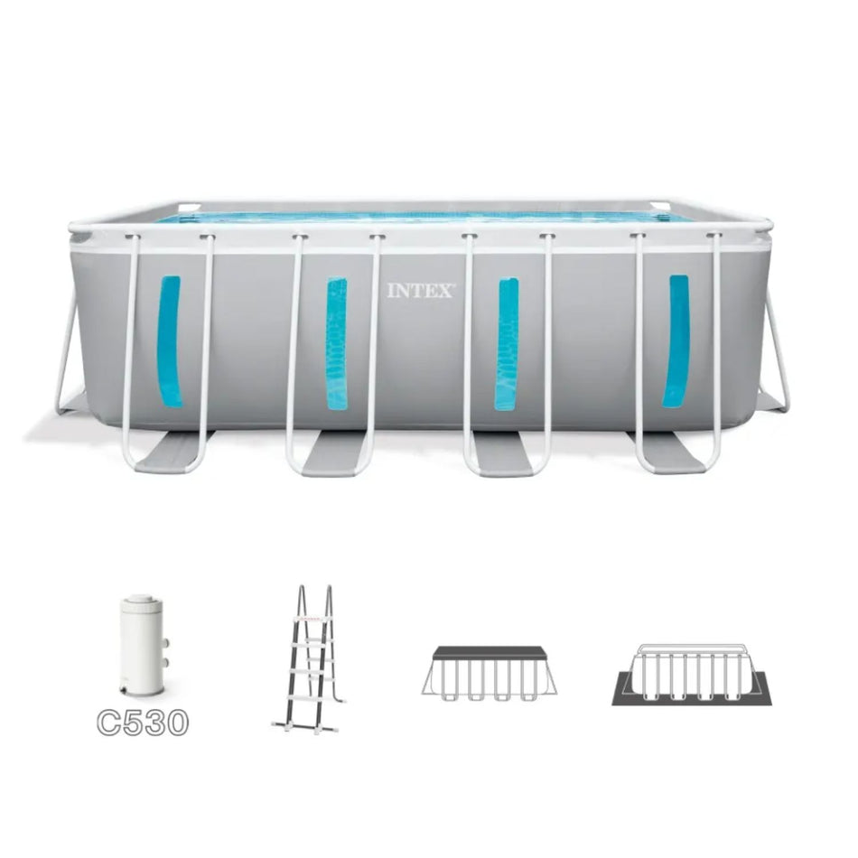 Intex 13ft 1.5" x 6ft 6.75" x 48" Prism Frame™ Pool + Filter Pump and Accessories