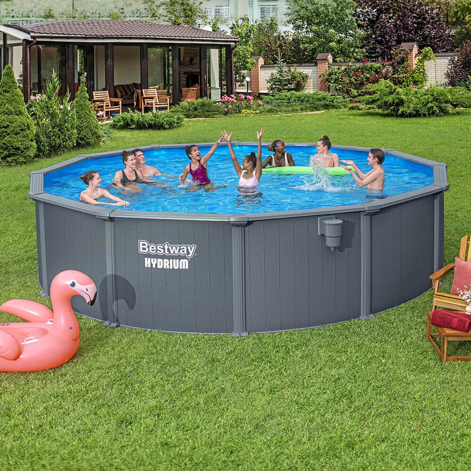 Bestway® Hydrium™ 18ft x 4.3ft Round Steel Wall Above Ground Pool Set