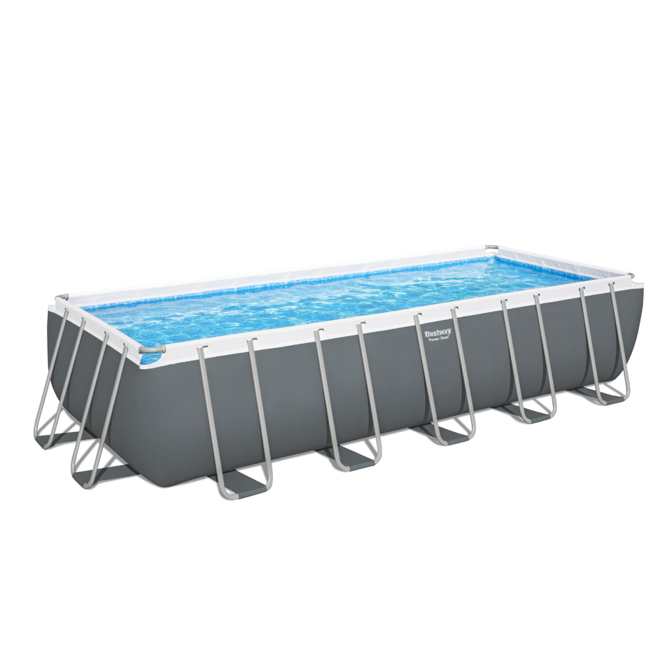 Bestway Steel Pro MAX Rectangular 21ft x 9ft x 52" Above Ground Swimming Pool, Sand Filter Pump & Accessories