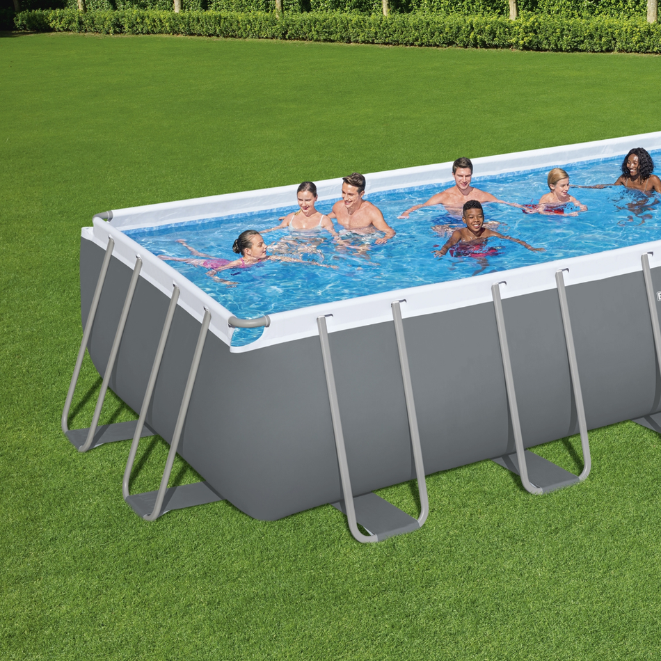 Bestway Steel Pro MAX Rectangular 21ft x 9ft x 52" Above Ground Swimming Pool, Sand Filter Pump & Accessories