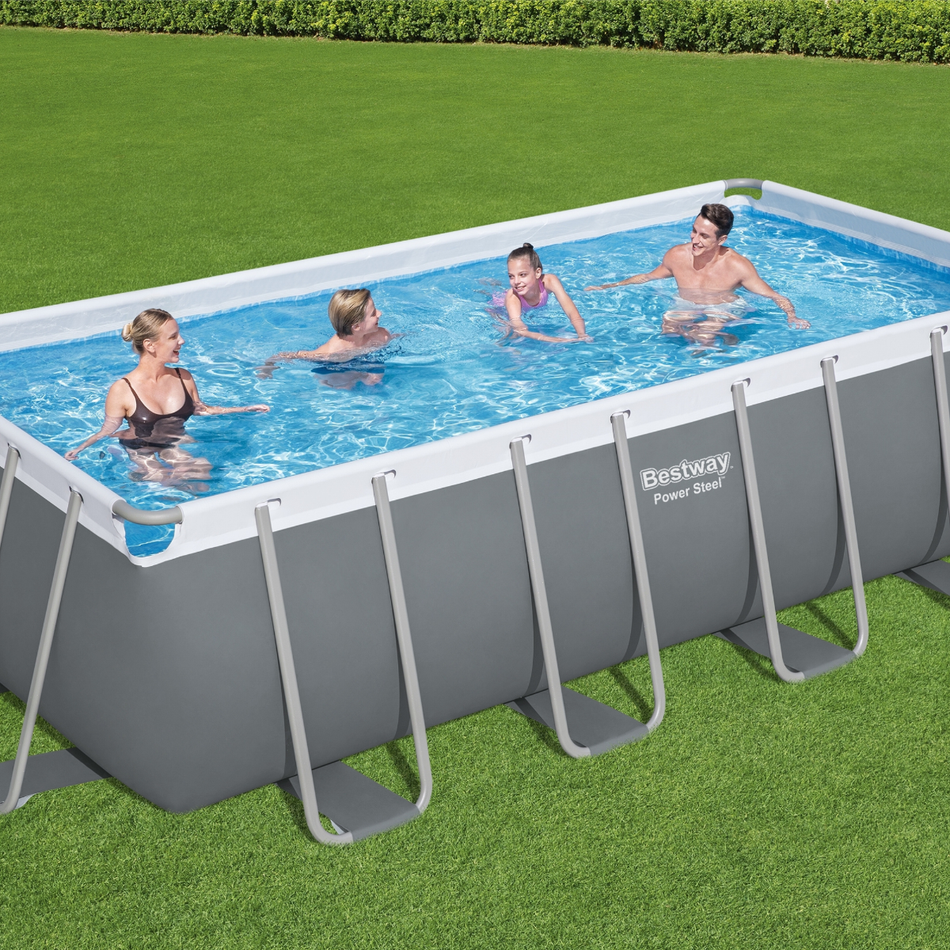 Bestway 16ft x 8ft x 48" Rectangular Steel Pro MAX Above Ground Swimming Pool, Filter Pump & Accessories