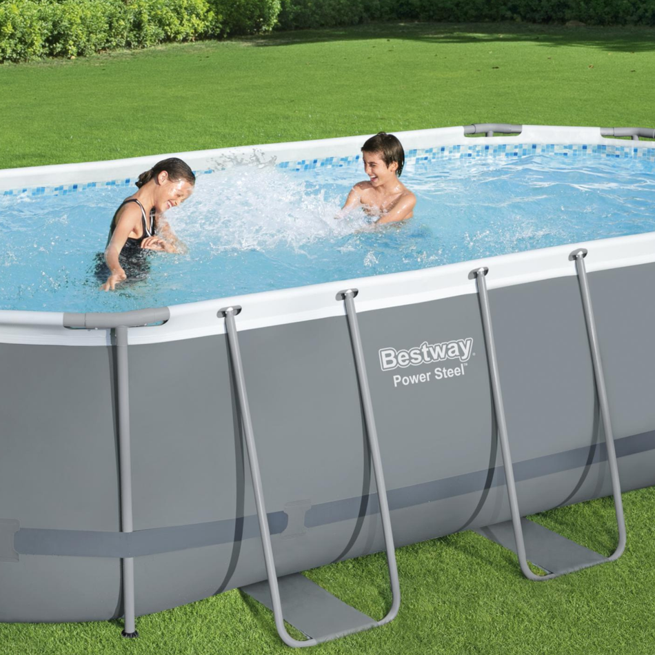 Bestway 18ft x 9ft x 48" Oval Steel Pro Max Above Ground Swimming Pool, Filter Pump & Accessories