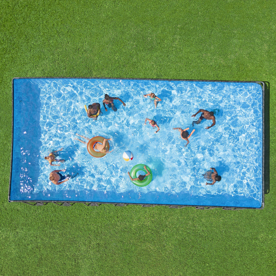 Bestway 31ft 4" x 16ft x 52" Rectangular APX 365 Above Ground Swimming Pool, Polysphere Filter Pump & Accessories