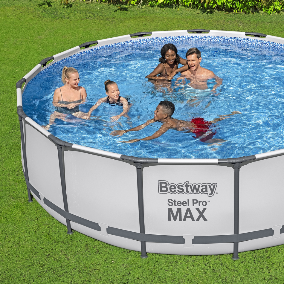 Bestway 15ft x 48" Steel Pro MAX™ Round Above Ground Swimming Pool, Filter Pump & Accessories